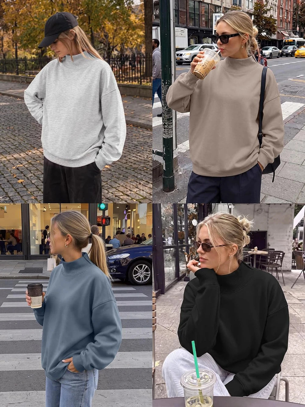 Oversized Mock Neck Sweatshirt