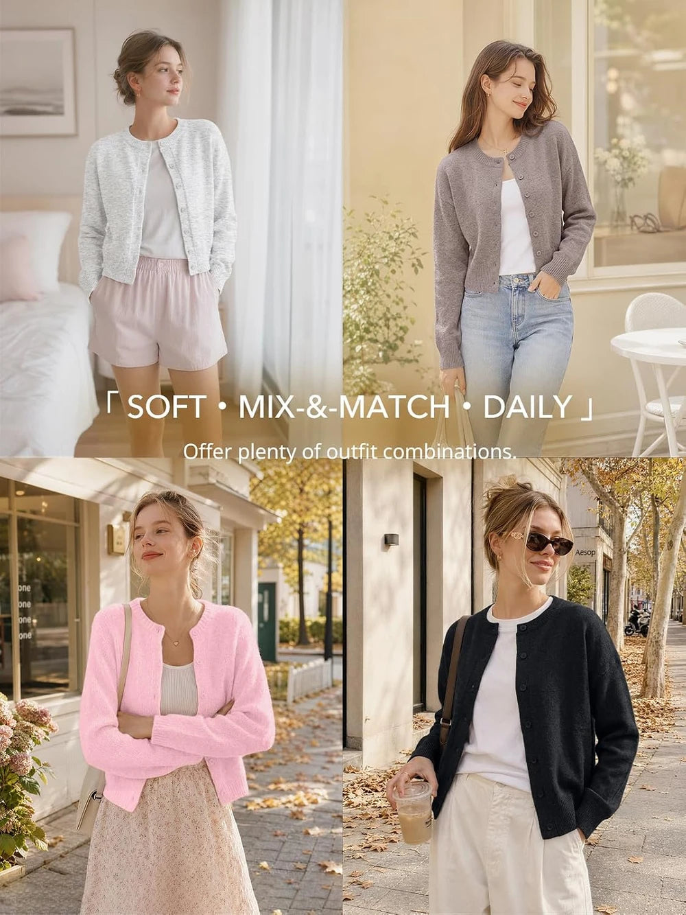 Cropped Knit Cardigan