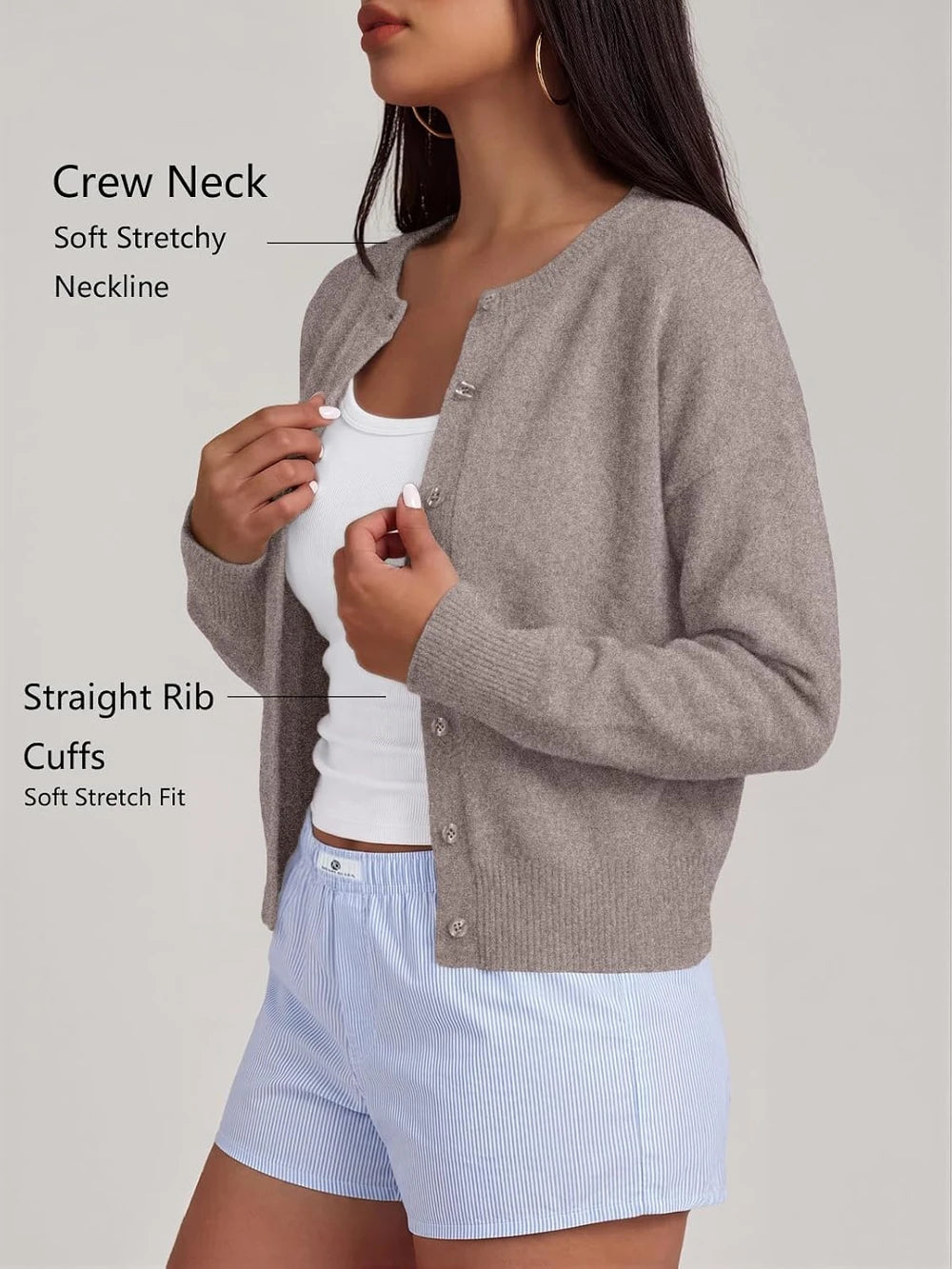 Cropped Knit Cardigan