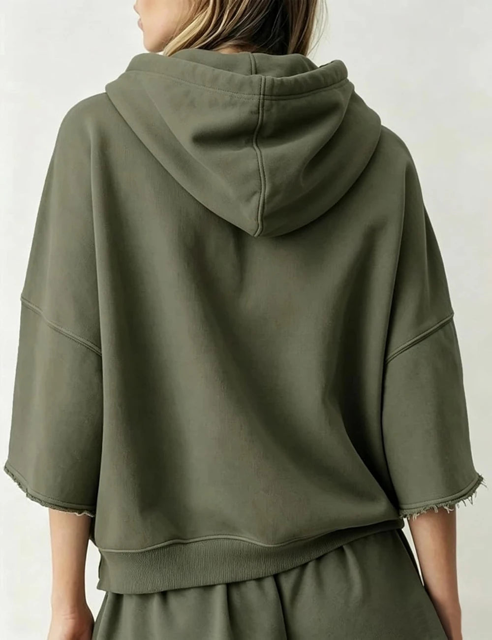 Megfie Cropped Sleeve Hoodie