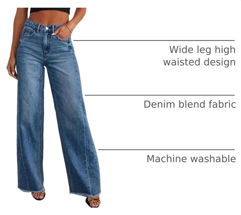 Sidefeel High Waisted Wide Leg Jeans