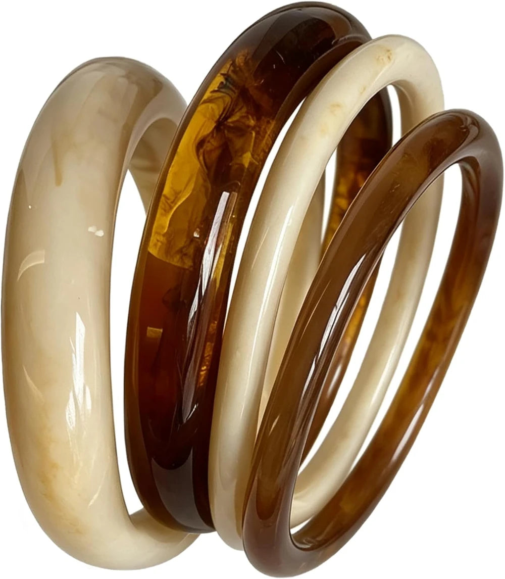 Chunky Resin Statement Bangle Set