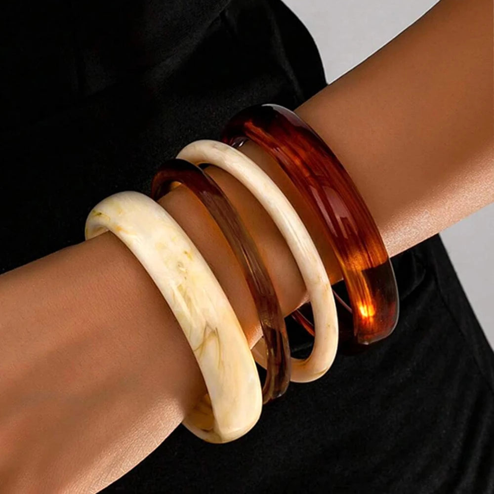 Chunky Resin Statement Bangle Set