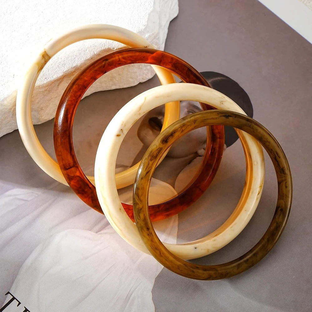 Chunky Resin Statement Bangle Set