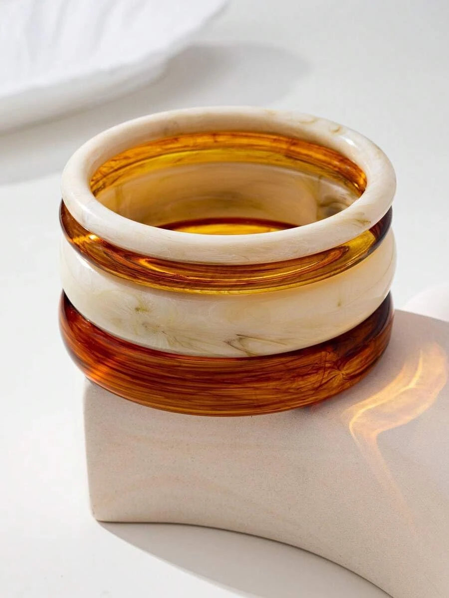 Chunky Resin Statement Bangle Set