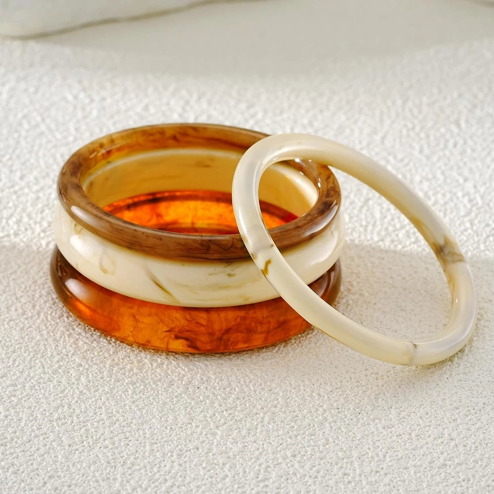Chunky Resin Statement Bangle Set