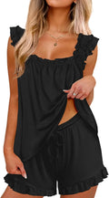 Ekouaer Ruffle Tank Pajama Set