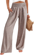 Womens Striped Plaid Palazzo Pants